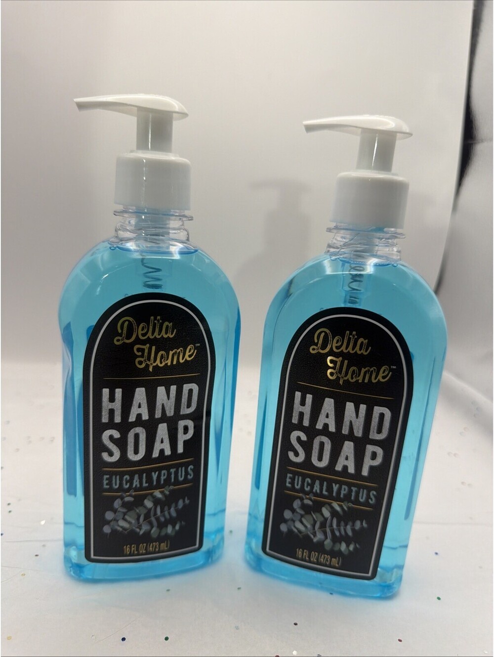(2) Delta Home Eucalyptus Hand Soap Blue Pump Dispenser 16oz Extra Value